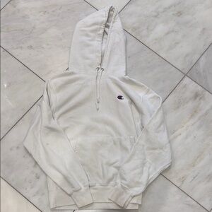 Champion White Pullover Hoodie Sweater